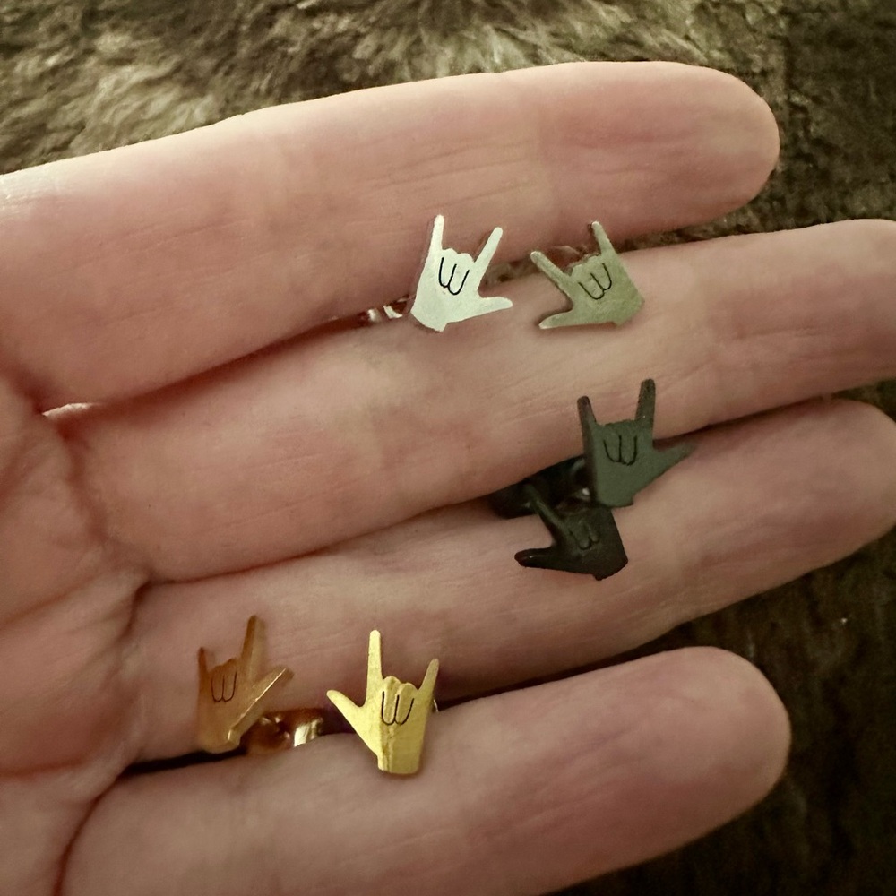 Rock and Roll earrings - 3 pair, pierced 🤟